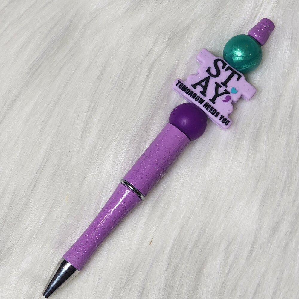 Stay Tomorrow Needs You Silicone Beaded Ink Pen